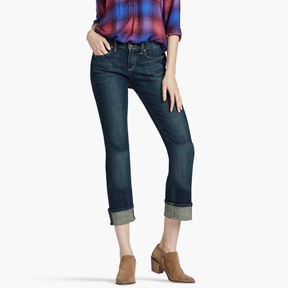 Lucky Brand Easy Rider Crop olive jean
